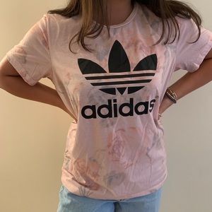 Adidas pink printed shirt